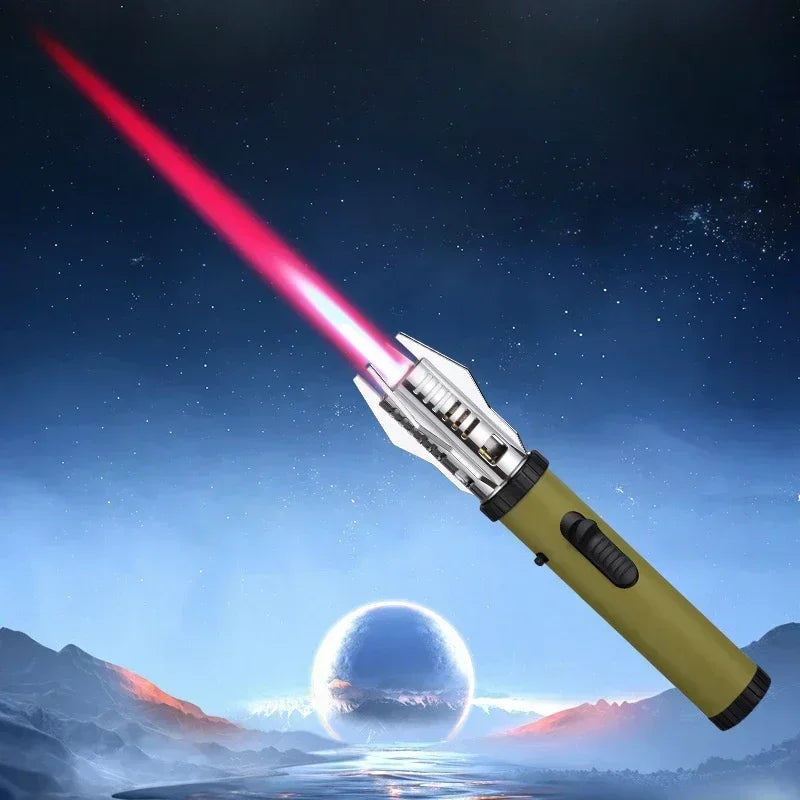 Planet Lightsaber Metal Outdoor Windproof Turbine Torch Jet Lighter BBQ Welding Cigar Tool Butane Gas Lighter 360° Gun