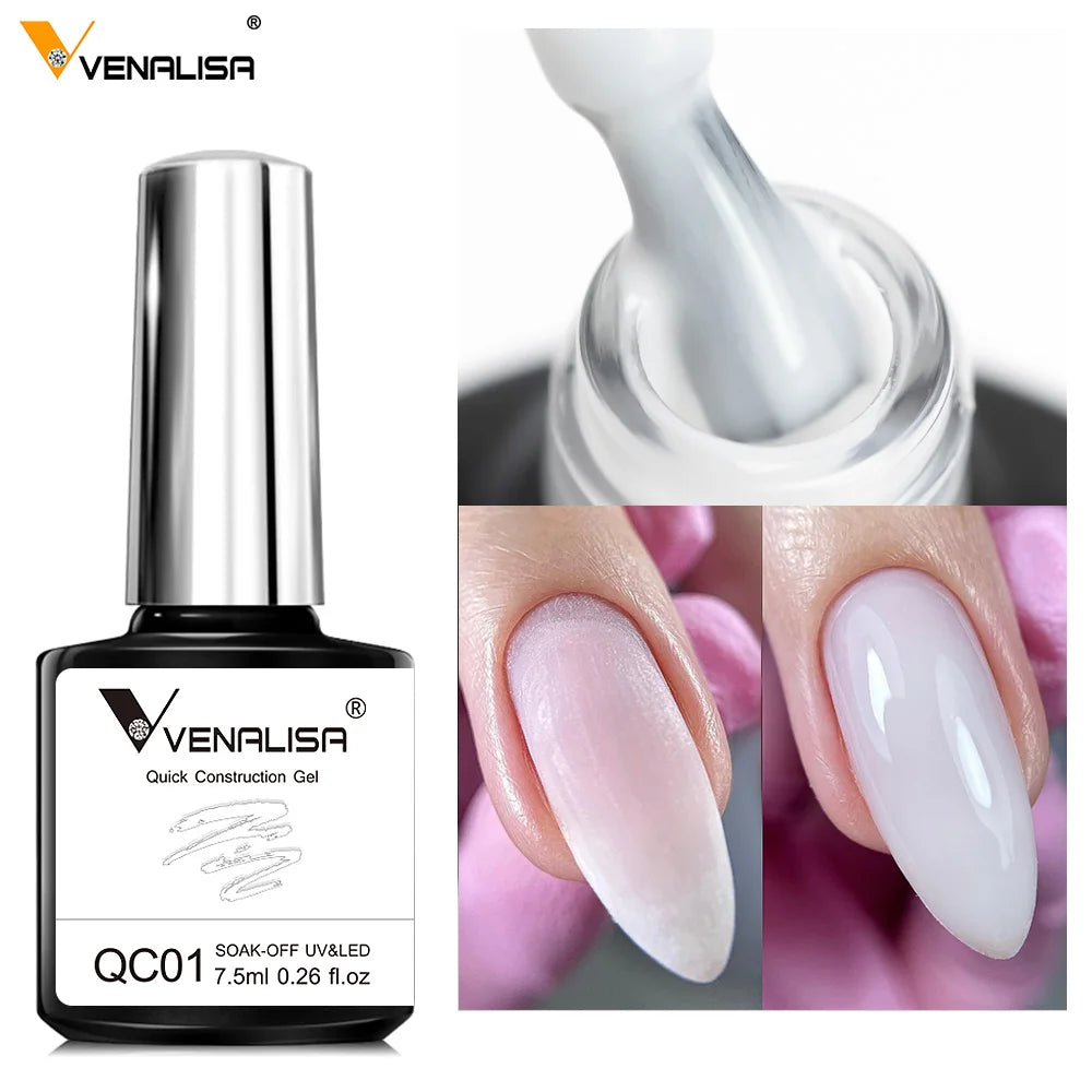 Gel de Construcción Rápida VENALISA 7.5ml | Semitransparente Jelly | Nude Rosa UV/LED 💅 - Firu Total Sales