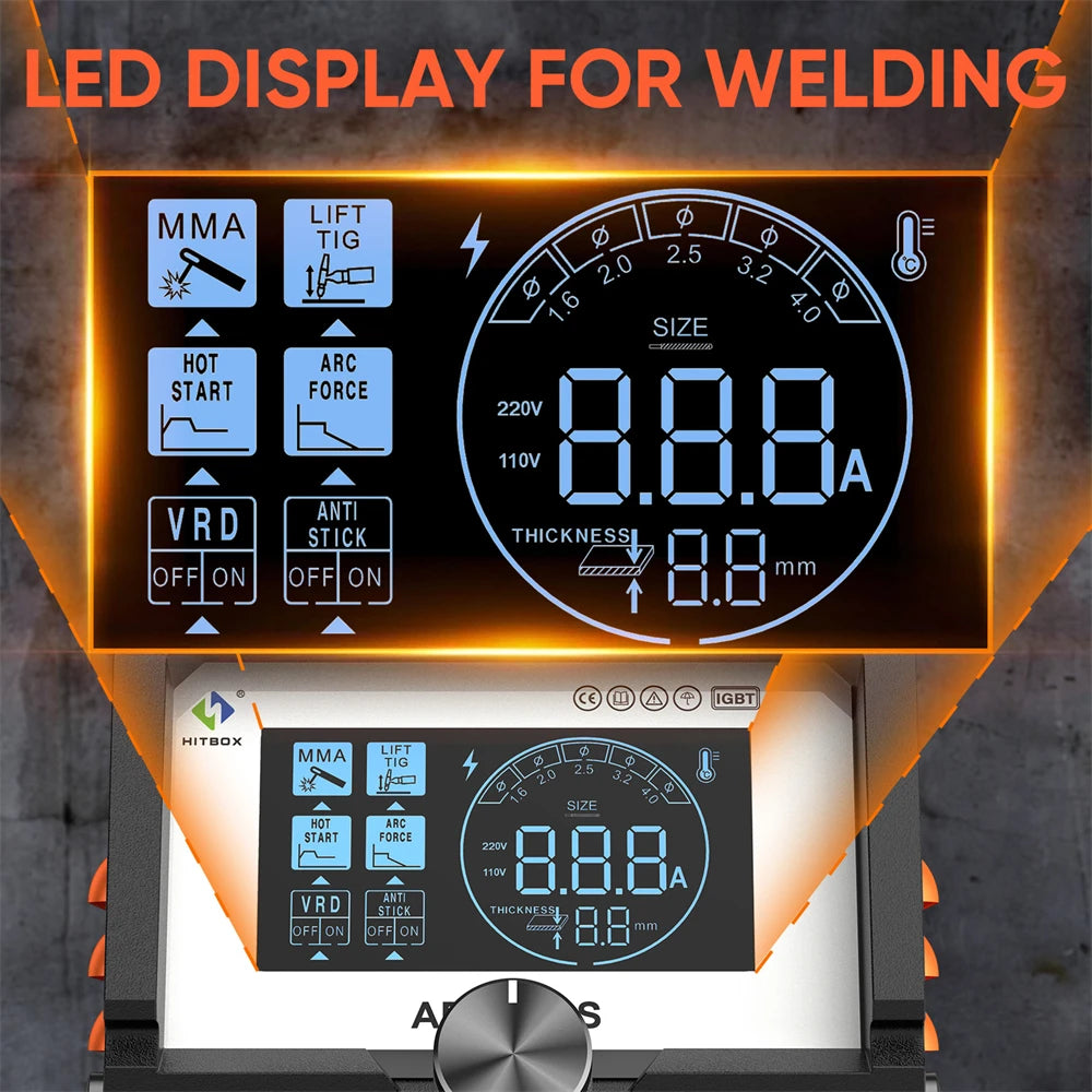 Soldadora HITBOX ARC200S 2 en 1 | ARC MMA + TIG | Digital LED | 220V 10-200A 🔧
