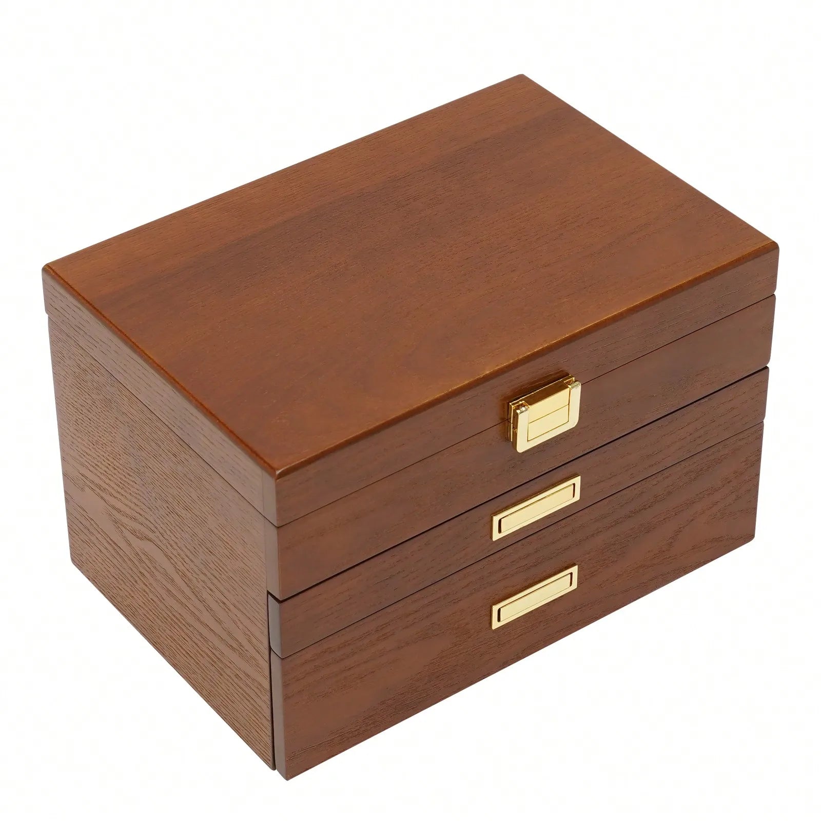 Black Walnut /Brown / White Wood Organizer Jewelry and Watch Display Case Storage Box Convenient