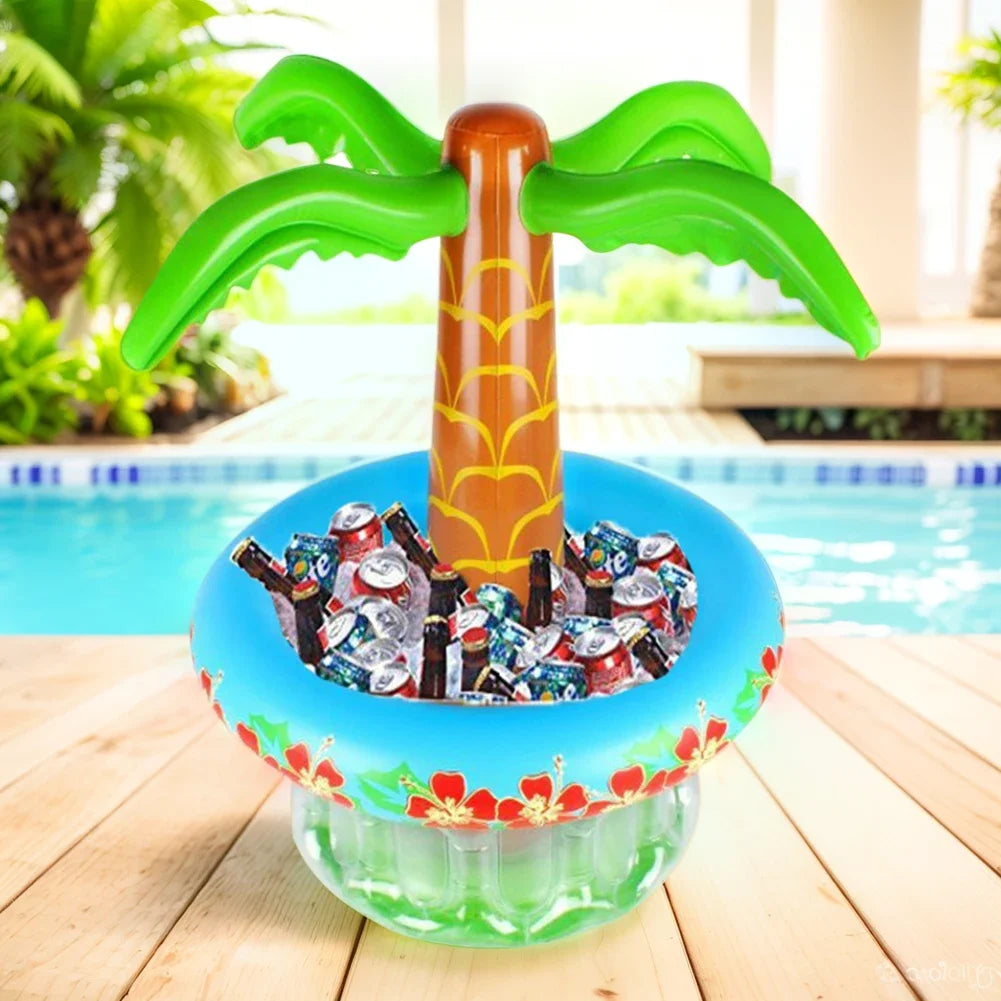 1/2PCS Inflatable Palm Tree Ice Bucket Bear Cooler Drink Holder Hawaiian Birthday Decoration Summer Beach Pool Party Accessories