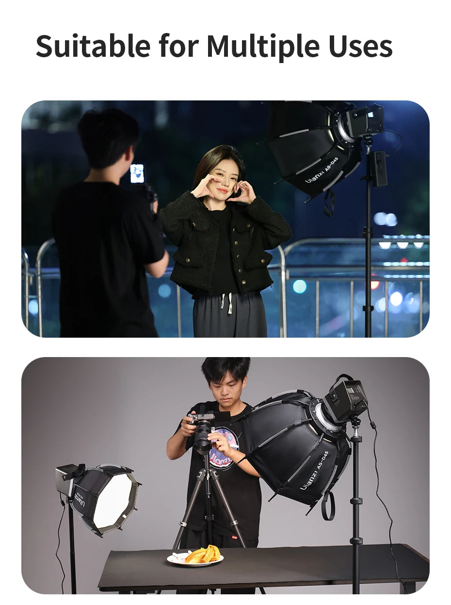 Ulanzi TT43 1.9M Aluminum Alloy Light Stand Reversible Leg Light Stand Tripod for LED Light Projector Flash Softbox Max Load 6KG