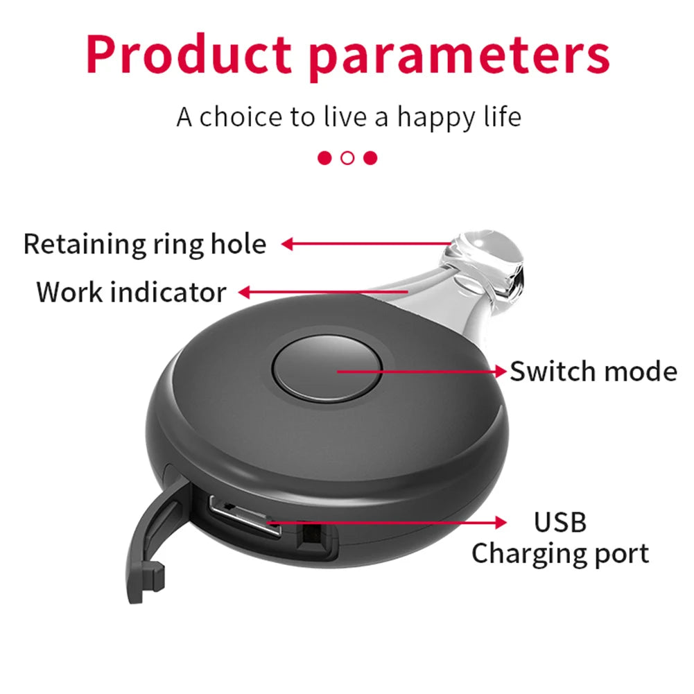 White Black Ultrasonic Pest Reject Anti Bug Insect Chargeable Pest Flea Tick Repeller with Hanging Hook 3.3x1.4x4.6cm