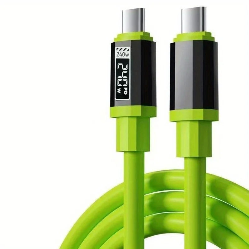 Pack 6 Cables USB-C a USB-C 240W | 2m/6.6ft | Pantalla Digital | Carga Rápida | Teléfonos Type-C