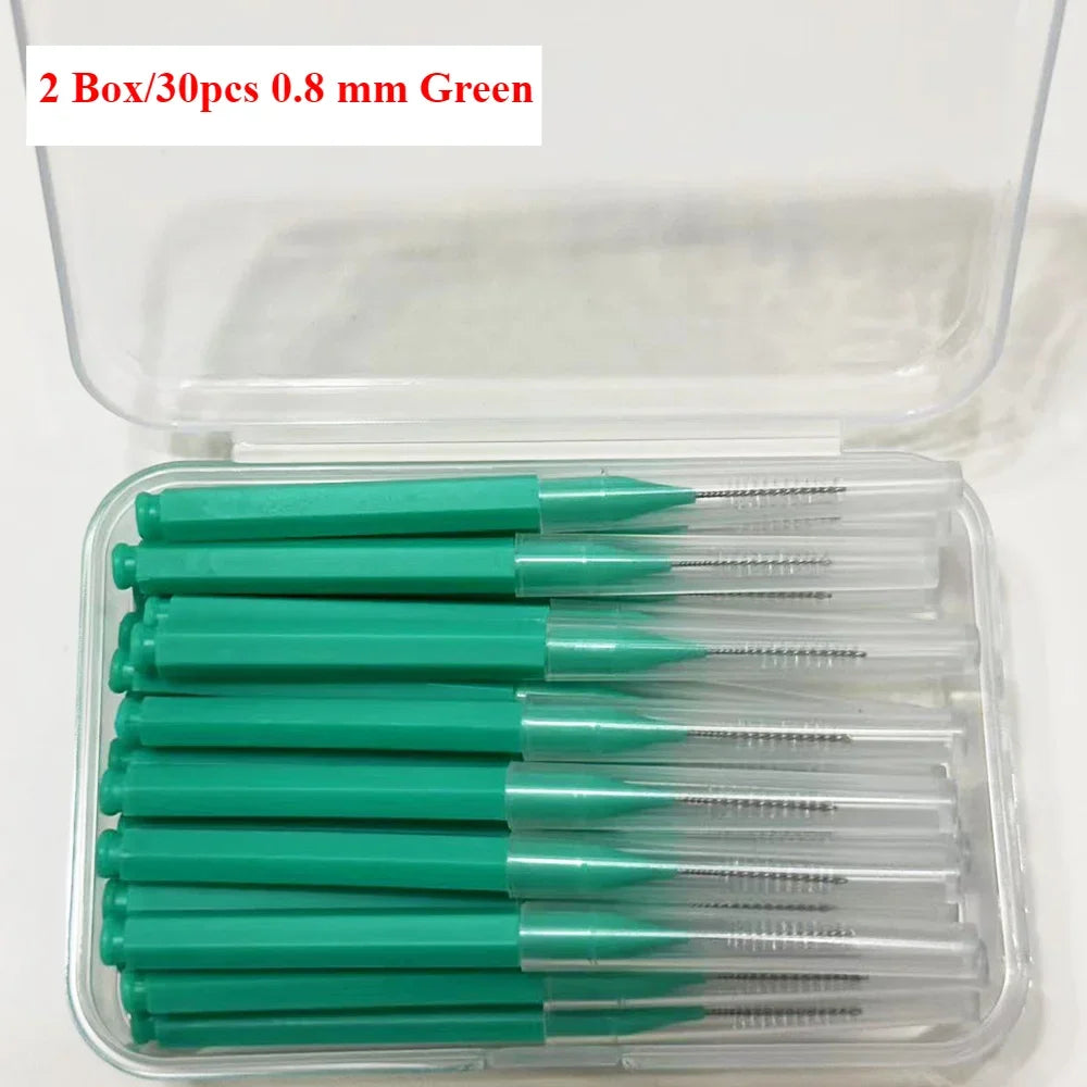 30pcs Interdental Brushes Dental Brush Between Teeth For Dental Orthodontic Clean Between Teeth Cleaning Tools Soft Brushes