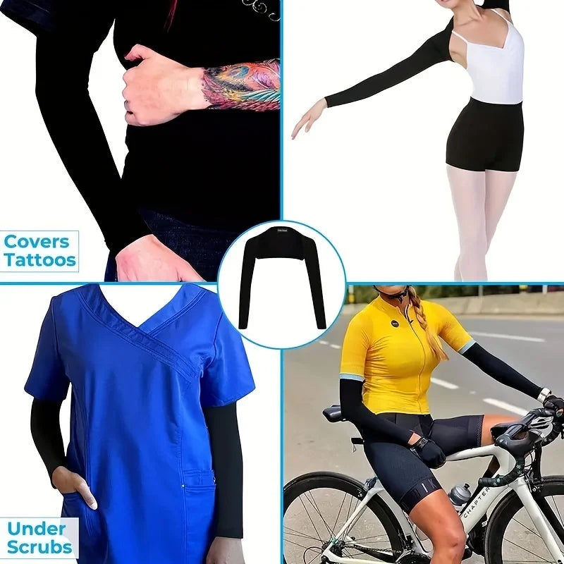 1pc Women's Shawl Cuff Sun Protection Sleeves, Ice Silk Arm Cover for Running Cycling Fishing, UV Blocking & Breathable