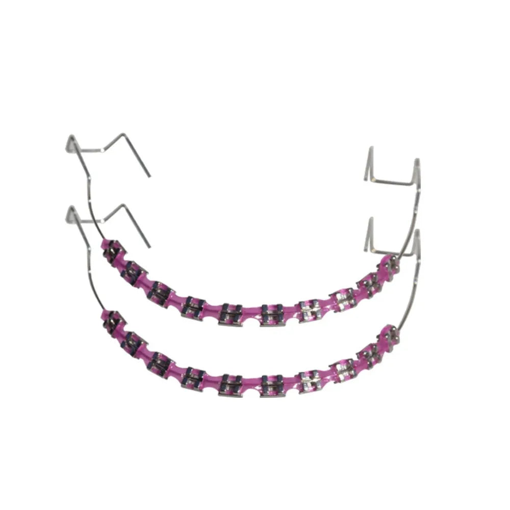 1 Pair Colorful Temporary Tooth Decoration with Metal Wires Dental Decorations Orthodontic Ligature Ties Braces Fake Brackets