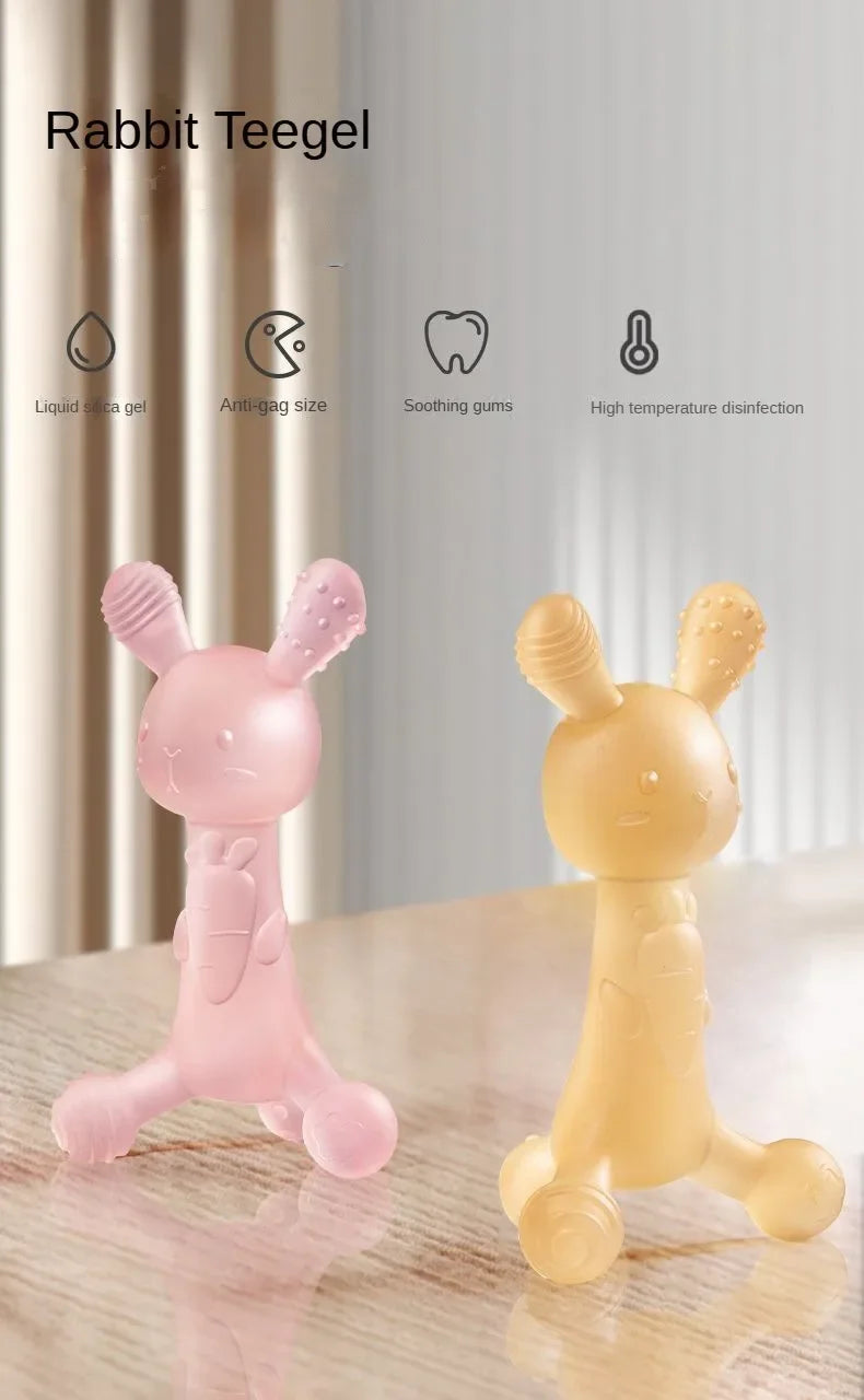 Cartoon Rabbit Silicone Teether — Newborn Chewing Toy | Infant Gift