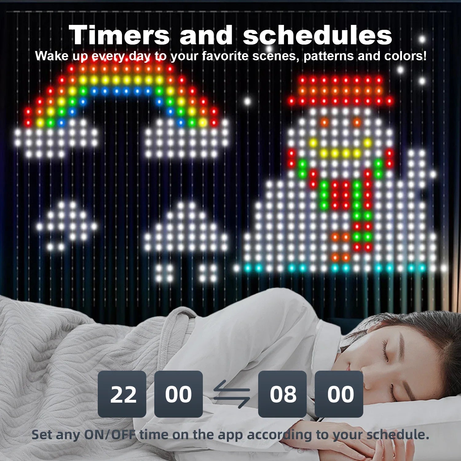 Luces Cortina LED 400 RGB GCTECHING | App Control | Sincronización Musical | Navidad y Exterior - Firu Total Sales