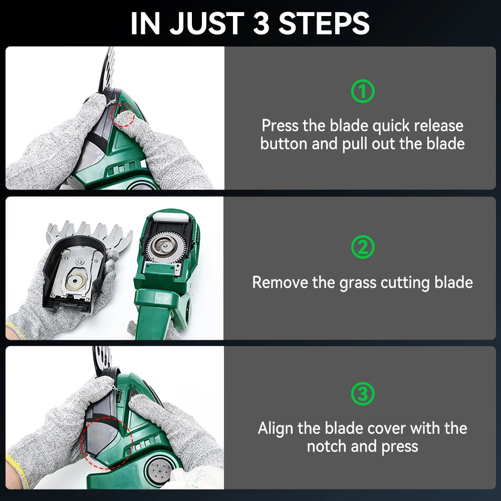 2 in 1 Electric Hedge Trimmer 20000rpm Lawn Mower Garden Shrub Pruning Hedge Pruner Scissors Power Tool For Makita 18V Battery