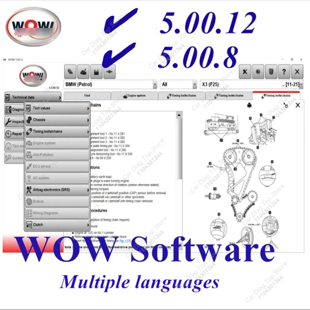Hot For WOW V5.00.12 WOW 5.00.8 R2 diagnostics Software with Kengen For Tcs Multi-diagnostic Car Software Repair Data