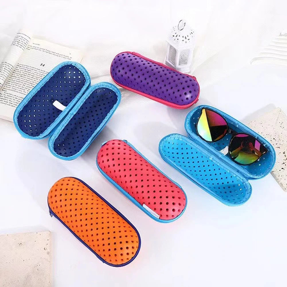Swim Goggle Case Goggles Protective Case with Clip & Drain Holes Zipper Eyeglasses Case Portable Breathable for Outdoor Swimming