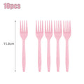 Solid Color Pink Disposable Kids Party Tableware Supplies Napkin Cup Plate Knife Fork Spoon Kids Birthday Party Supplies