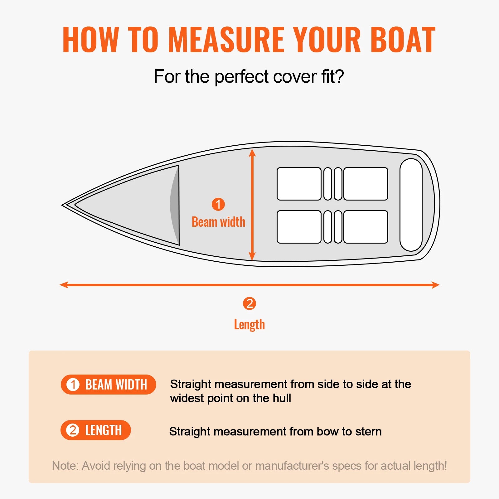 SucceBuy Boat Cover Trailerable Waterproof with Motor Cover Buckle Straps for V-Hull Tri-Hull Fish Ski Boat Runabout Bass Boat