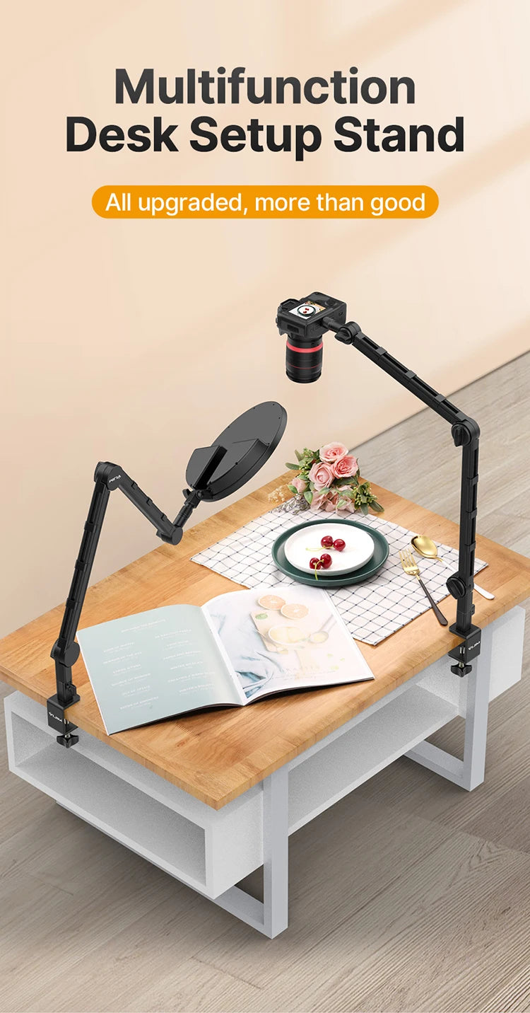 Vijim LS24 LS25 Microphone Boom Arm Stand Heavy Duty Desktop Adjustable DSLR Camera Smartphone Microphone Mount for Blue Yeti