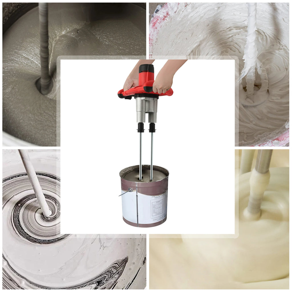 Handheld Paint and Mortar Stirrer Corded Electric 2-Gear Concrete Mixer 6 Speeds Optional Red/Green US/EU Standard 110V