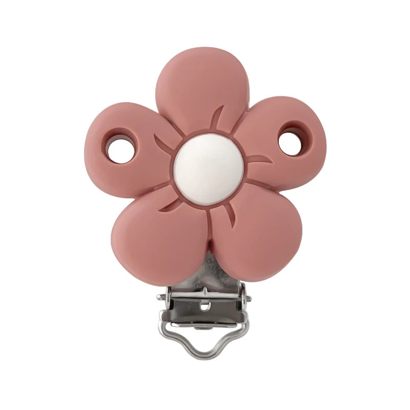 1/3/10pcs Silicone Flower Pacifier Clips Food Grade Teethers For Baby DIY Baby Soother Nursing Pacifier Chain Accessories