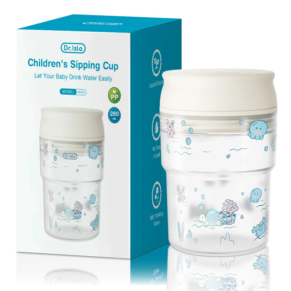 Vaso de Aprendizaje 360° 280ml para Bebé | Tapa Flip | Antiderrame | Sin BPA 🍼