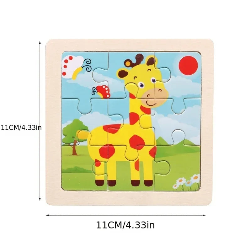 Wooden Animal Jigsaw Puzzle for Kids – Montessori Game
