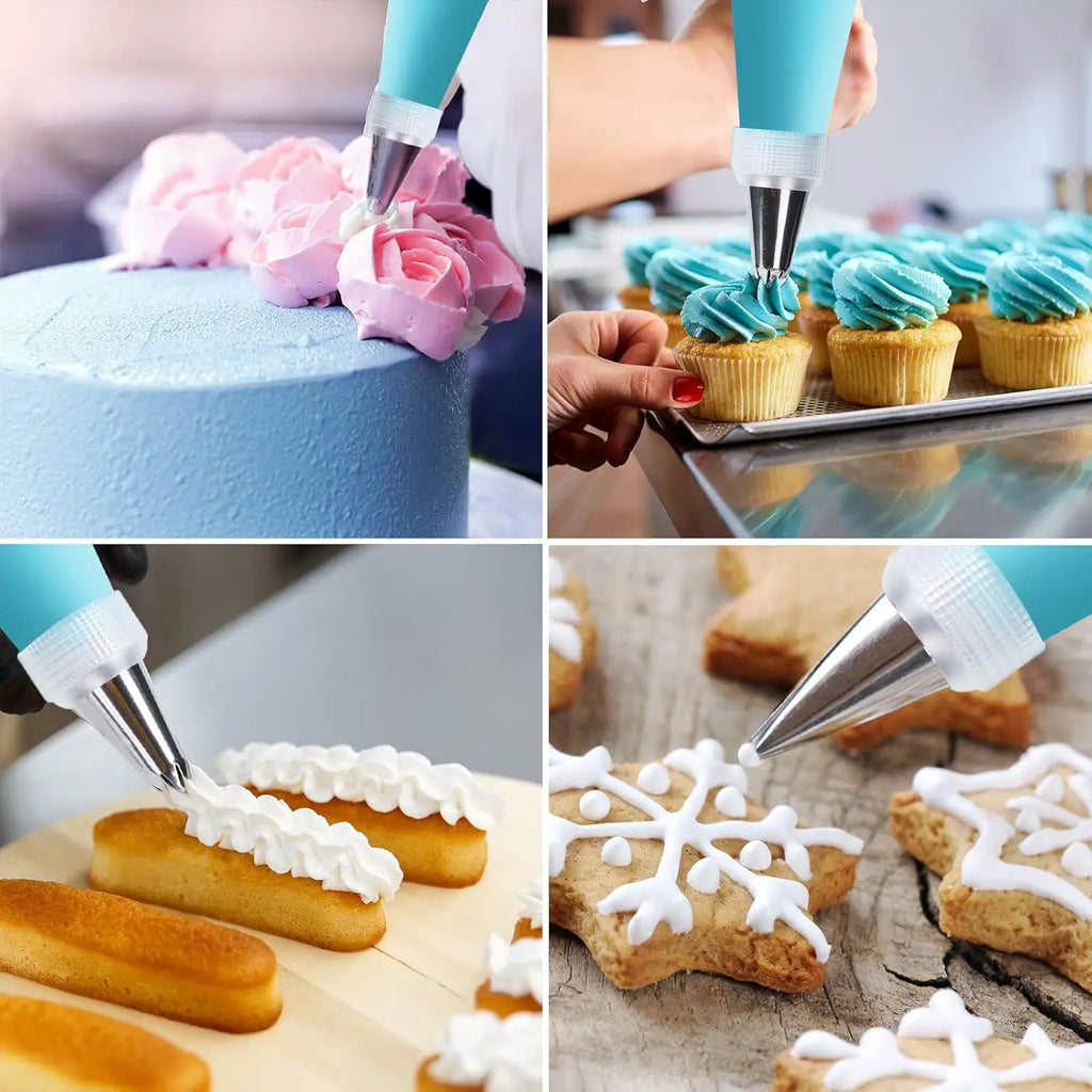 Set 80pcs Decoración de Pasteles | Tornamesa Antideslizante + 14 Boquillas | Repostería 🎂