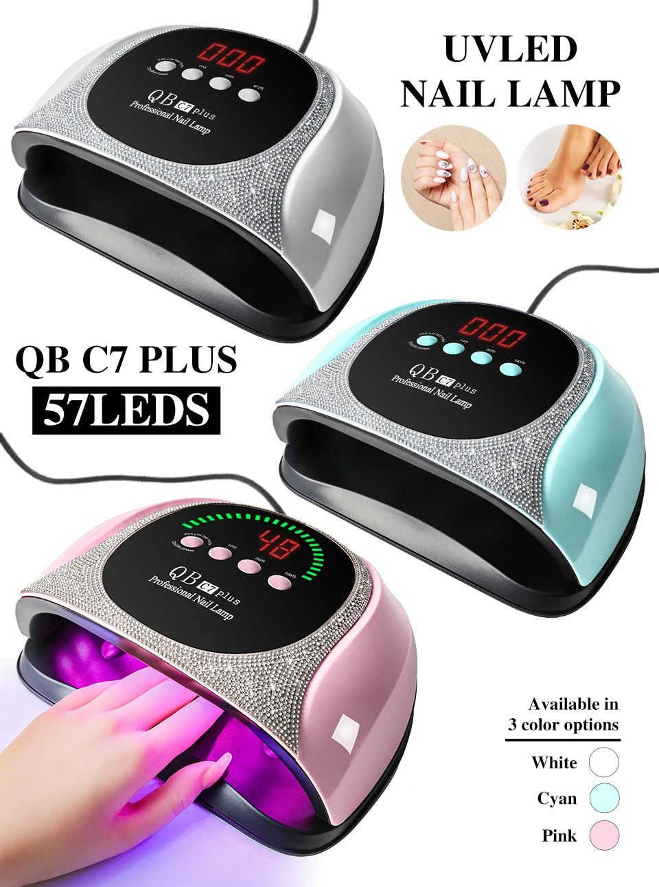 Lámpara UV/LED Profesional 57 LEDs Secado Rápido | Pantalla LCD | Manicure y Gel Acrílico - Firu Total Sales
