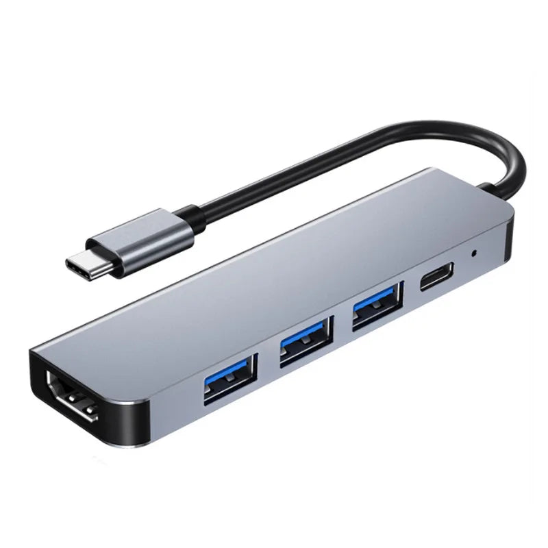 5 Ports USB C Hub to 4K HDMI-Compatible PD fast charge USB 3.0 2.0 HUB Type C Charging Docking for MacBook iPad Samsung