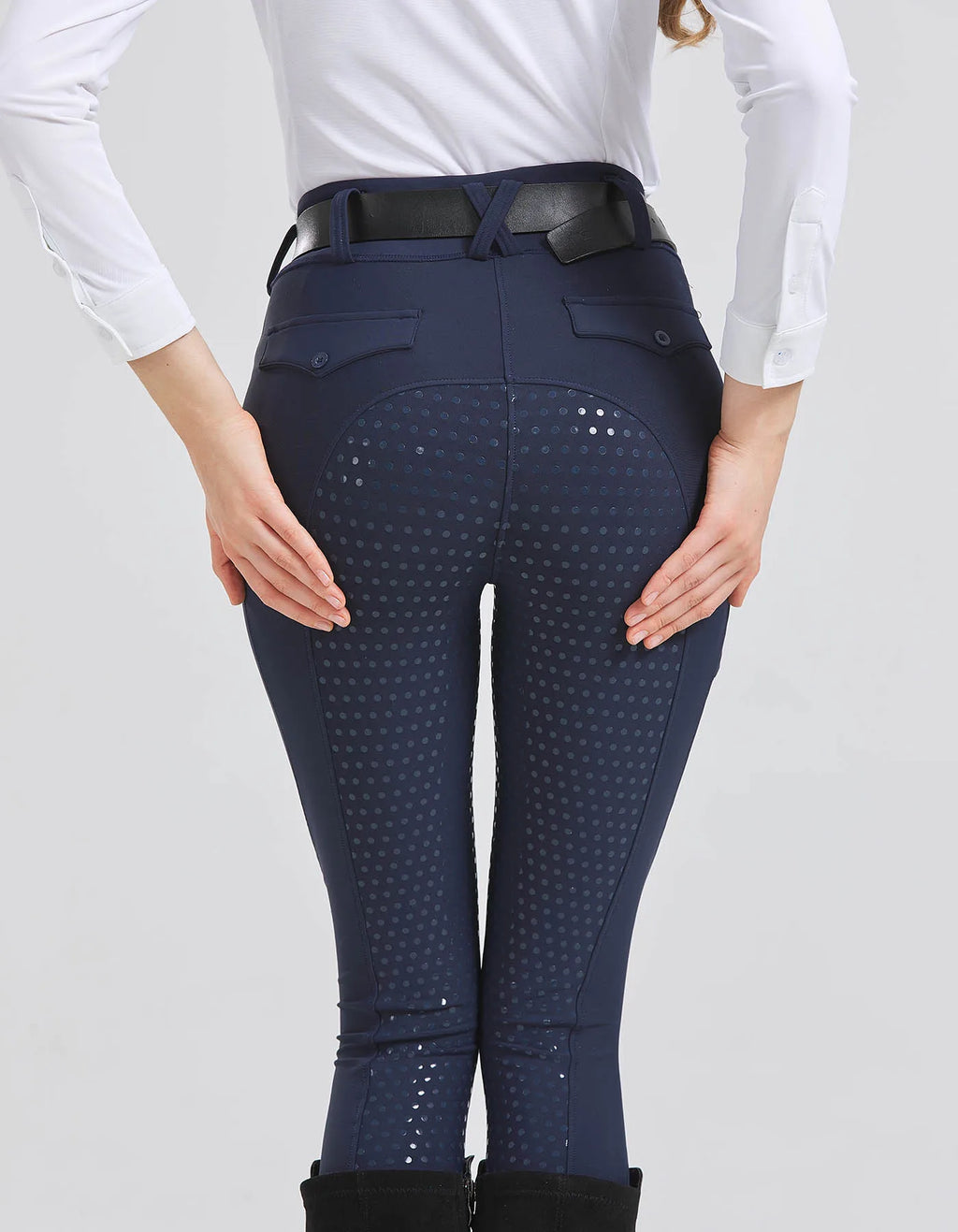 Professional equestrian pants full silicone quick-dry elastic tight equestrian sports pants anti-slip riding pants thick wear-re