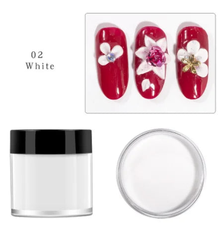 3Colors Acrylic Nail Powder Transparent/Pink/White Carving Crystal Polymer Powder Manicure Nail Polish Professional Accessories#