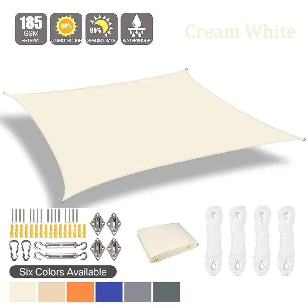 2x3/3x4/4x5/5x6M Sun Shade Sail Waterproof Outdoor Square Rectangle Garden Patio UV Block Party Canopy Pool Camp Awning Shelter