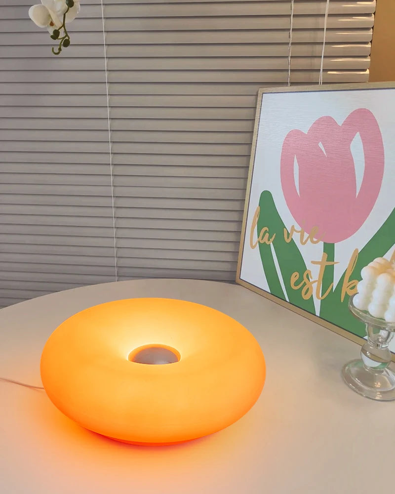 Bauhaus donut table lamp USB plug bedroom bedside decorative light living room dining room ambient light（Not glass）
