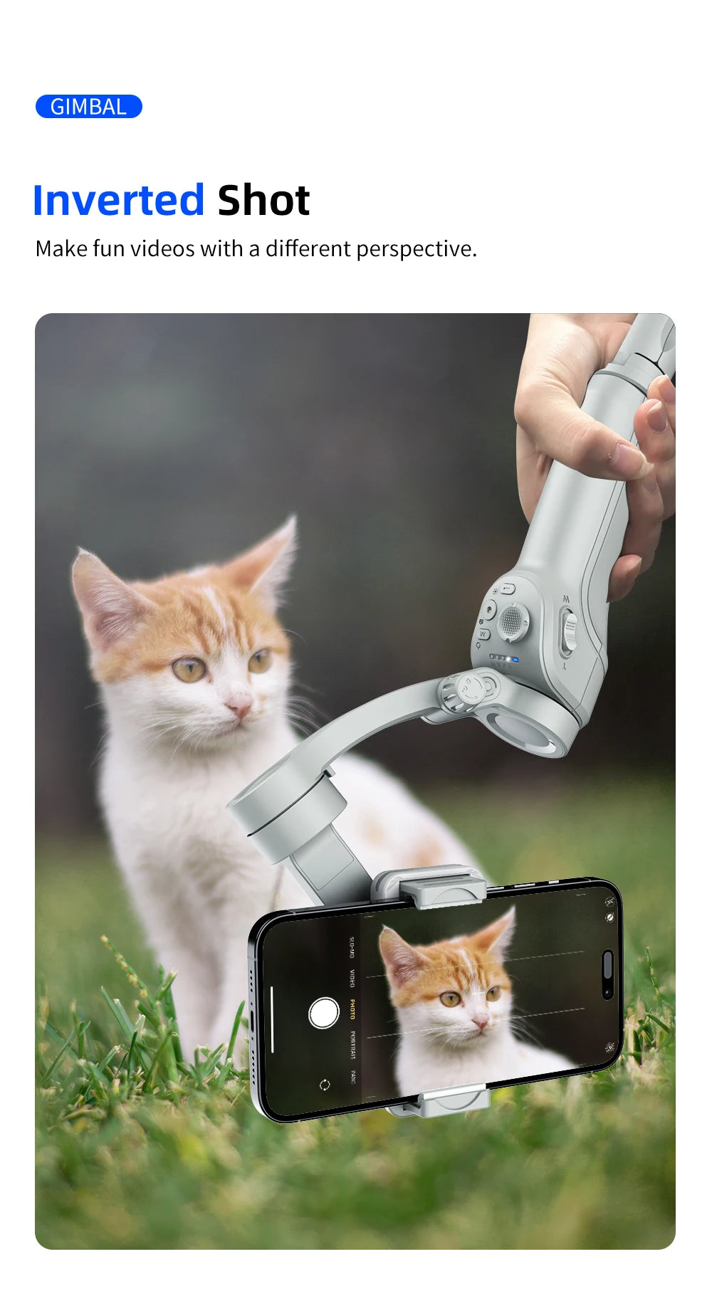 M01 3-Axis Smart Gimbal Handheld Stabilizer Selfie Tripod with Fill Light for Smartphone Anti Shake Foldable for Xiaomi iPhone - Firu Total Sales