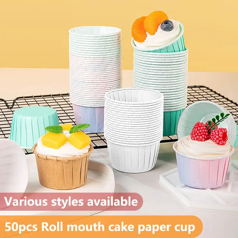 50pcs Cápsulas de Papel Grandes para Cupcakes y Muffins | Bodas y Fiestas 🍰