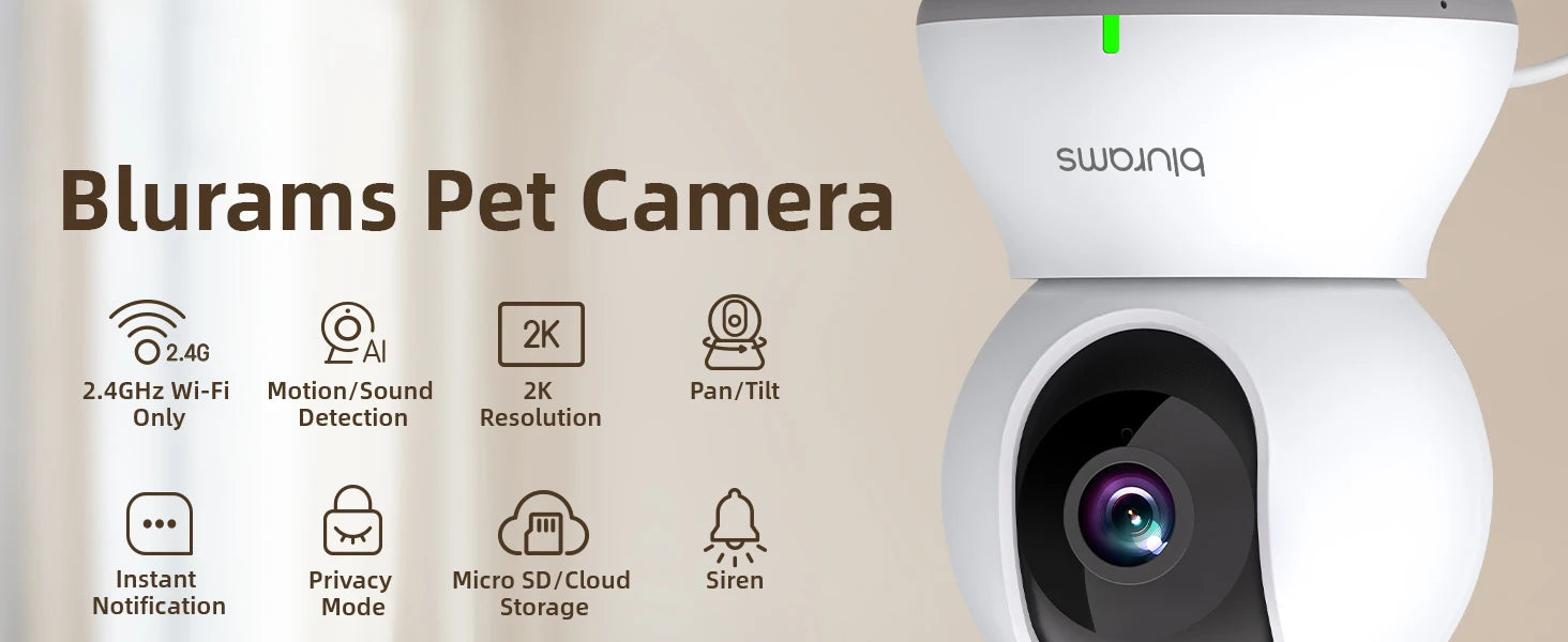 Baby Monitor Camera 2K HD | Motion Detection + Two-Way Audio | Easy Setup | Night Vision