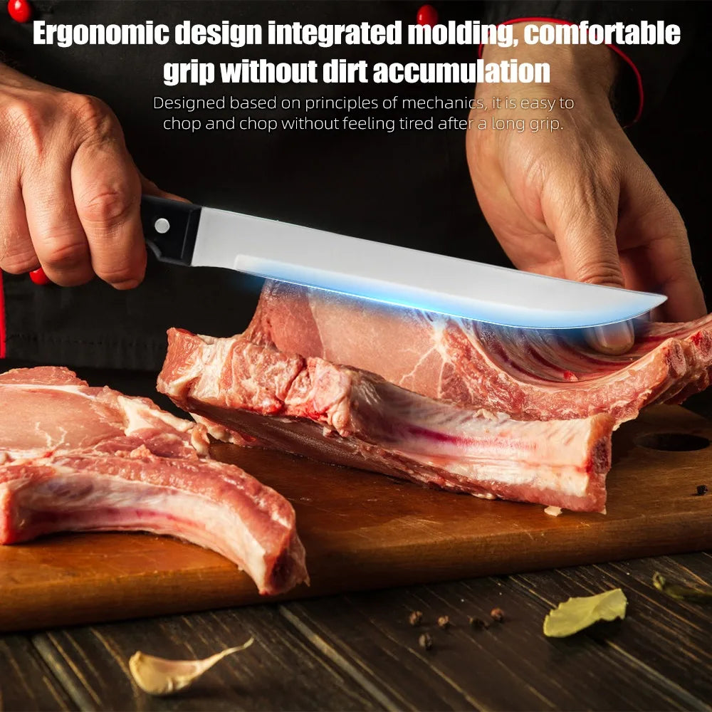 ZENG Full 15pcs Chef Knife Set Stainless Steel Kitchen Knives Sets with Scissors,Sharpening Rod,Solid Wood Holder Cooking Tool