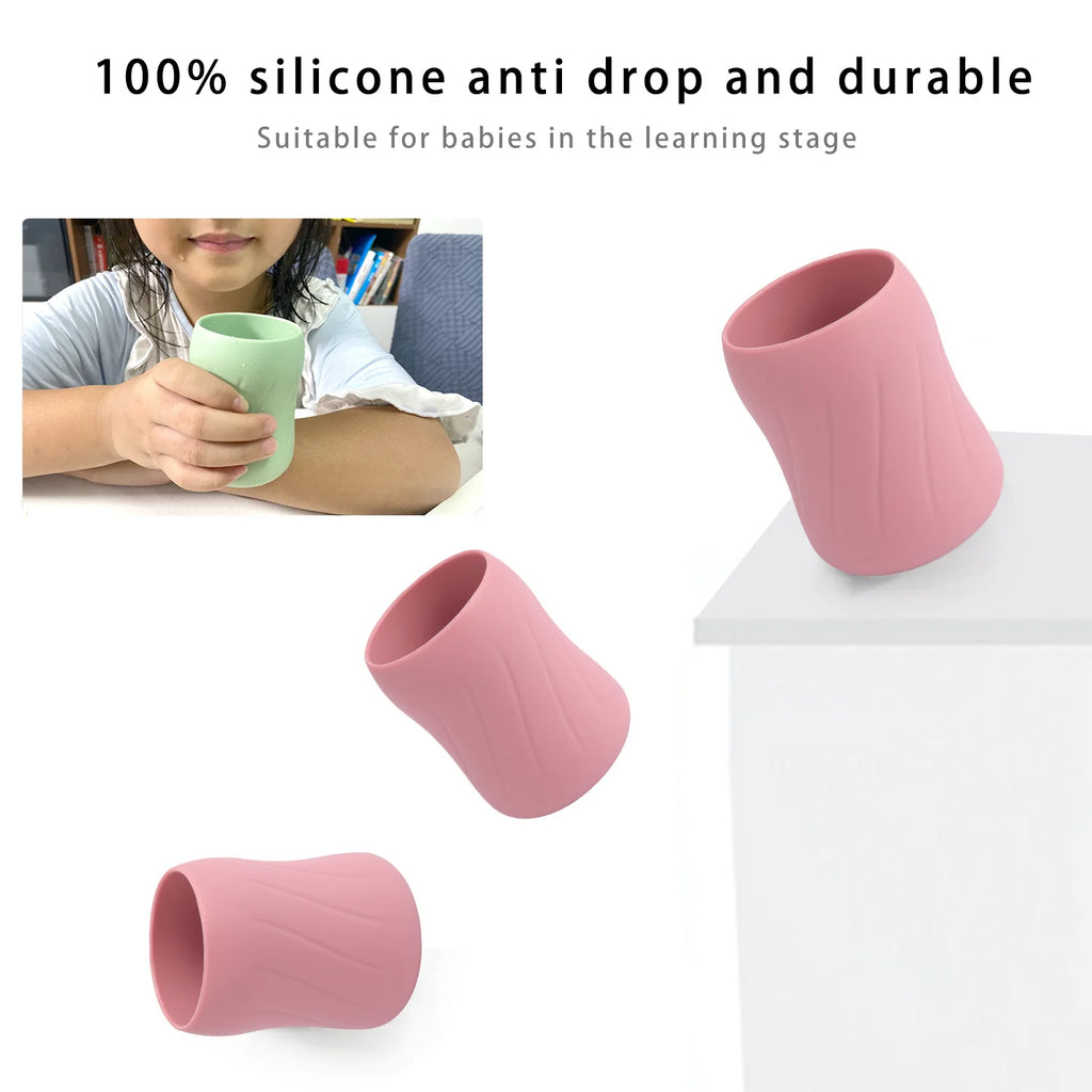 New silicone infant learning drinking cup, baby drinking water, silicone cup for babies over 6 months old to learn