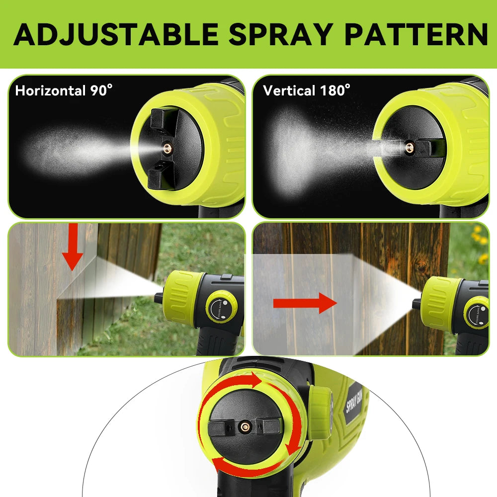 200W Cordless HVLP Paint Sprayer for Ryobi 18V ONE+, 4 Nozzles, 3 Patterns, 1000ML Container, Handheld Spray Gun (No Battery)