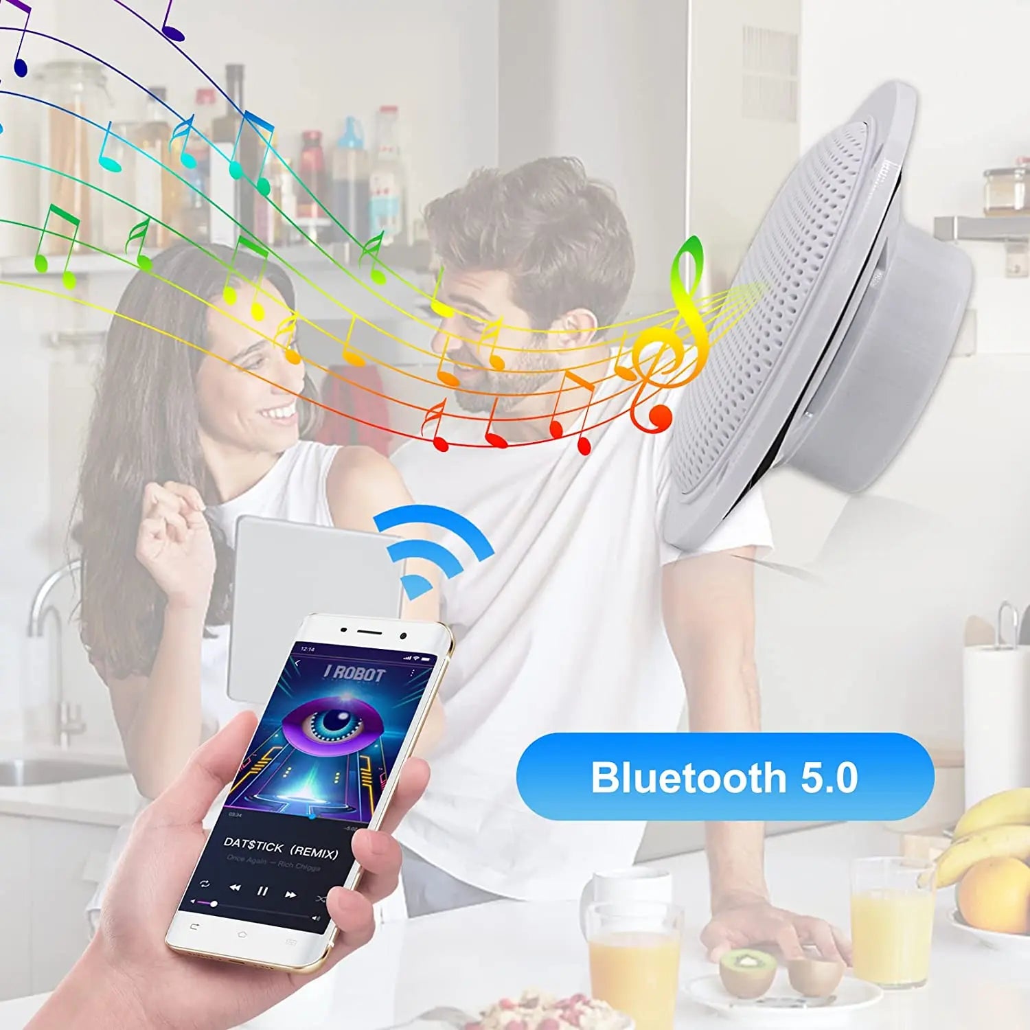 STUDIOFINIX 4'' 160W Waterproof Bluetooth Ceiling Speakers - Ultra-Thin Marine Speakers for House, Caravan, RV & Houseboats 2PCS