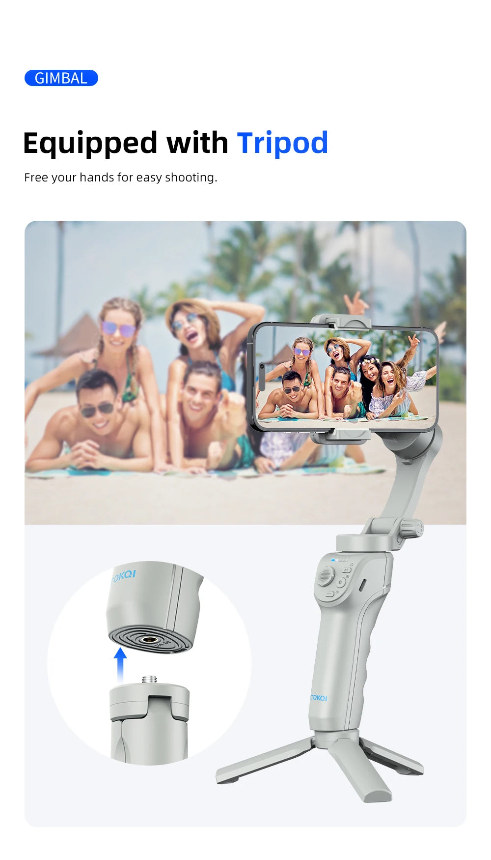 M01 3-Axis Smart Gimbal Handheld Stabilizer Selfie Tripod with Fill Light for Smartphone Anti Shake Foldable for Xiaomi iPhone - Firu Total Sales