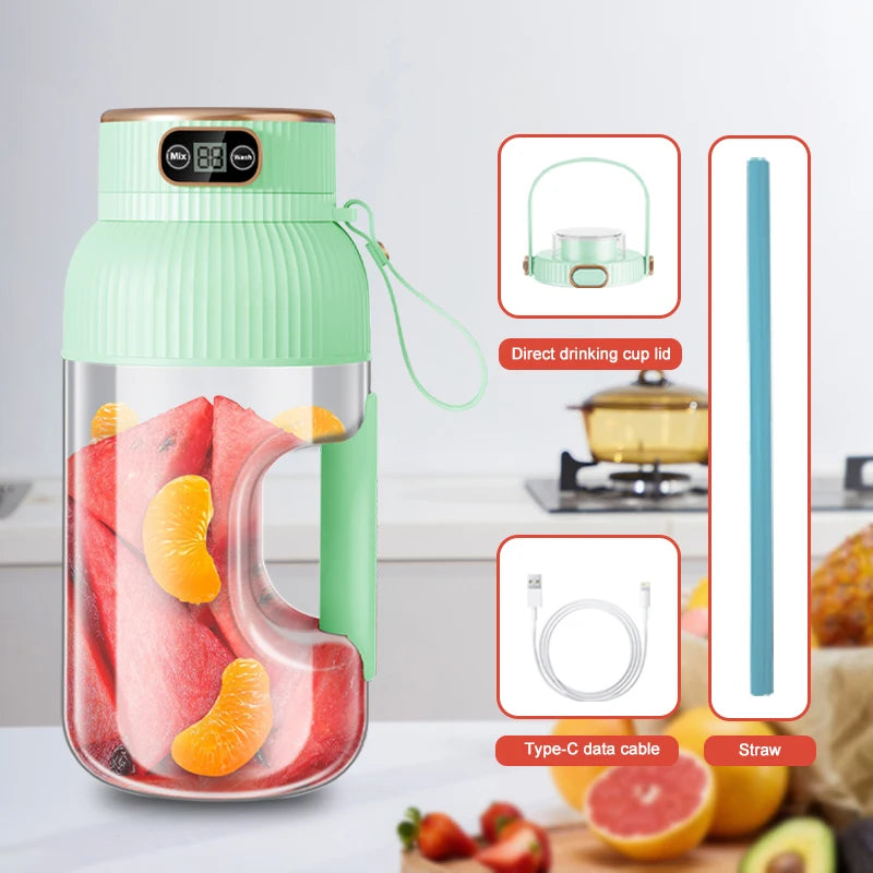 Licuadora Portátil USB 1000ml | Juguera de Frutas Recargable | Smoothies y Jugos