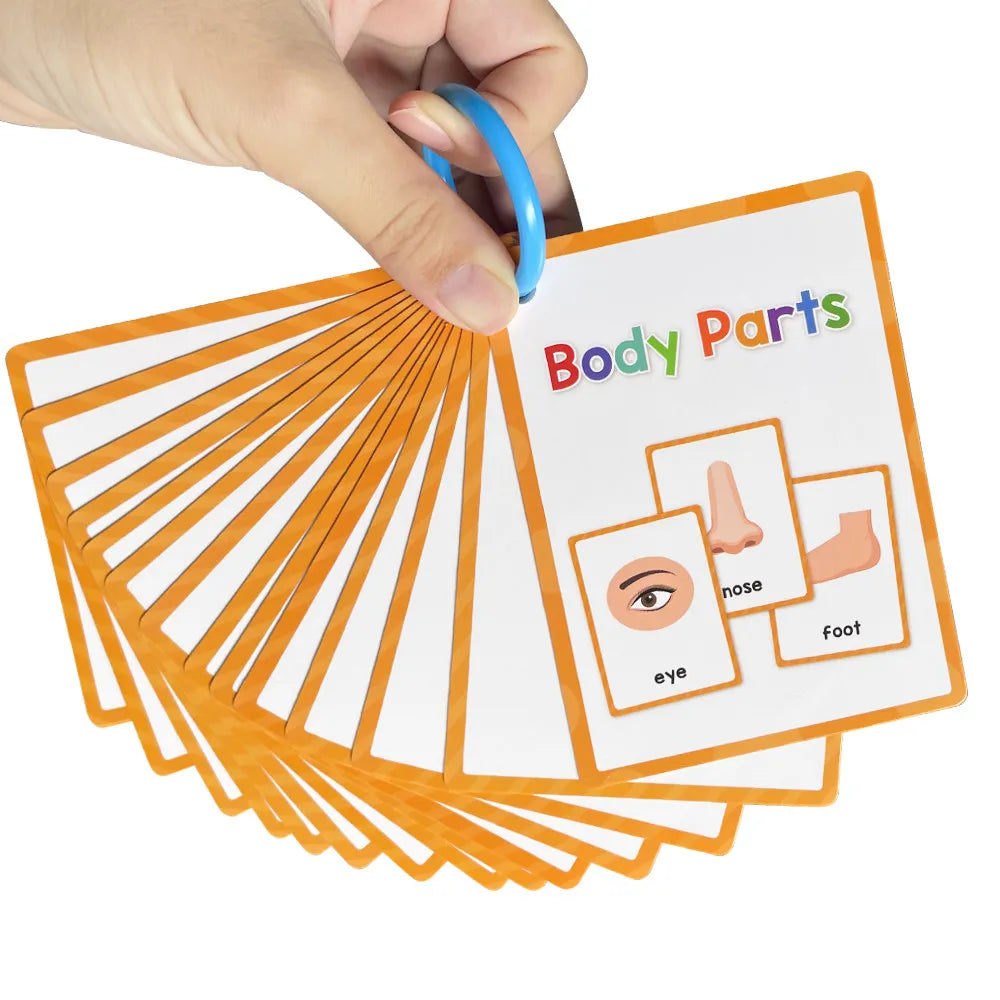 15 Cards Children Body Parts Cognitive Card Montessori toys Flash Cards for kid Education Enlightenment  English learning  Card