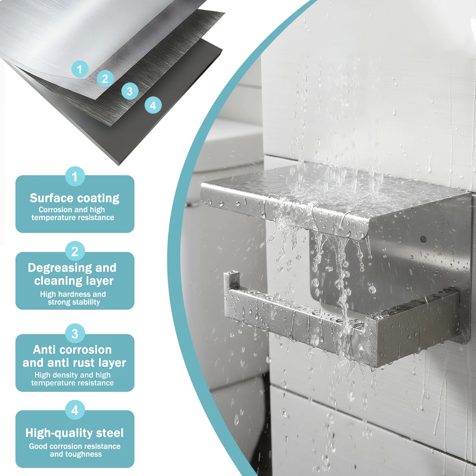 20-Pieces Stainless Steel Bathroom Hardware Set Wall Mounted Bath Towel Bar Set Towel Rack/Toilet Paper Holder/Towel Ring/Hook
