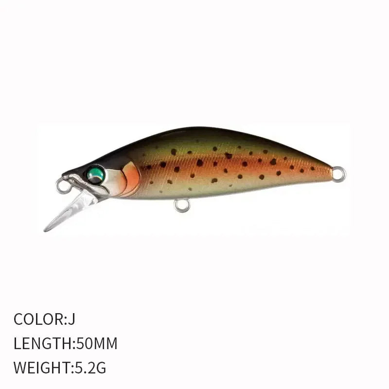 Minnow Hundimiento Diseño Japonés | 50mm 5.2g | Wobbling | Bass, Perca, Lucio y Trucha | Arroyo y Lago - Firu Total Sales
