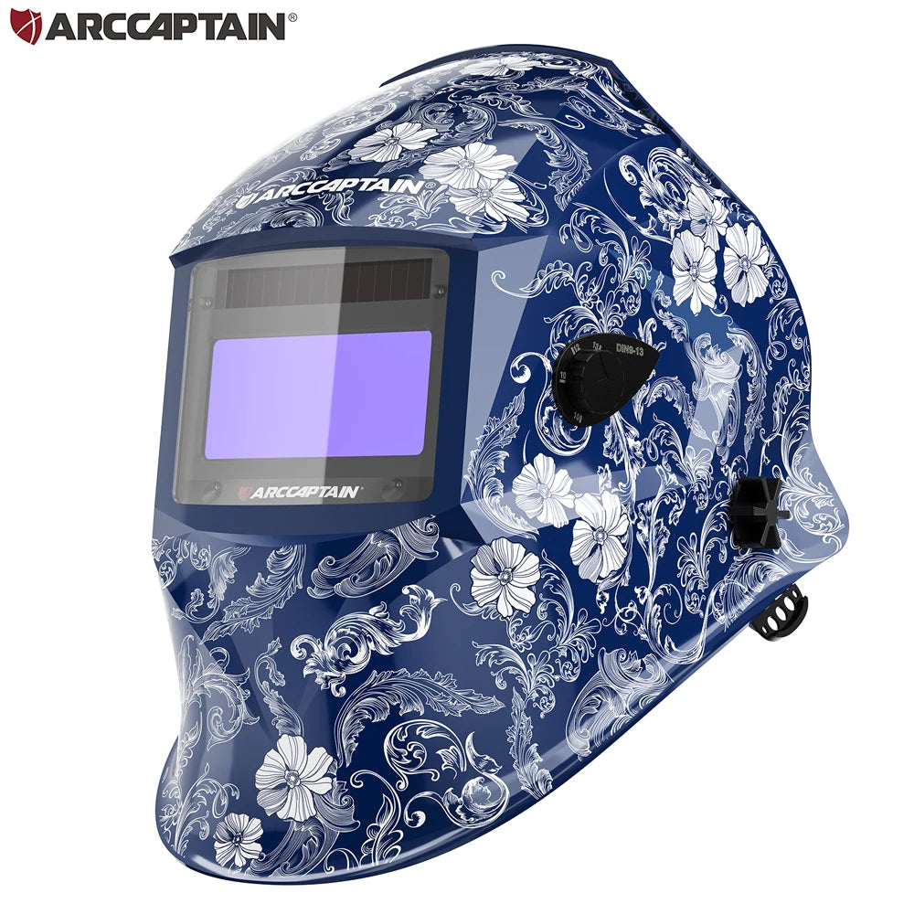 ARCCAPTAIN Welding Helmet Welder Mask Chameleon Large View True Color Solar Power Auto Darkening Welding For Arc Weld Grind Cut