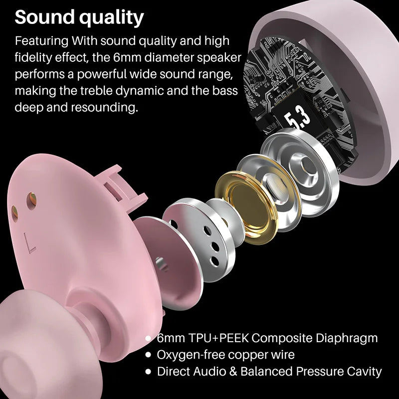 Auriculares TWS TOZO Reacondicionados | Bluetooth 5.3 | Impermeables | Control Táctil | iPhone y Android - Firu Total Sales