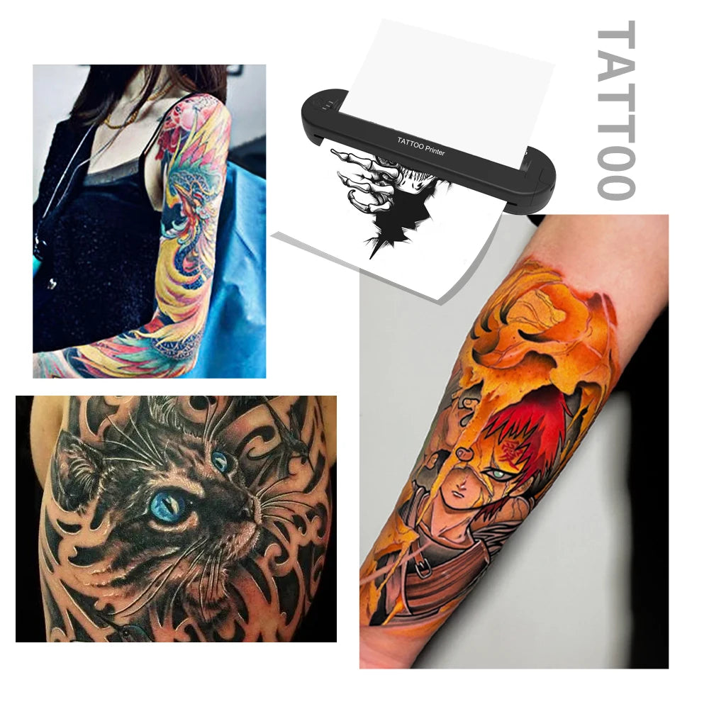 Yilong Ats886 Tattoo Printer Wireless Tattoo Stencil Printer Professional Thermal Transfer Bluetooth Portable Printer Copier