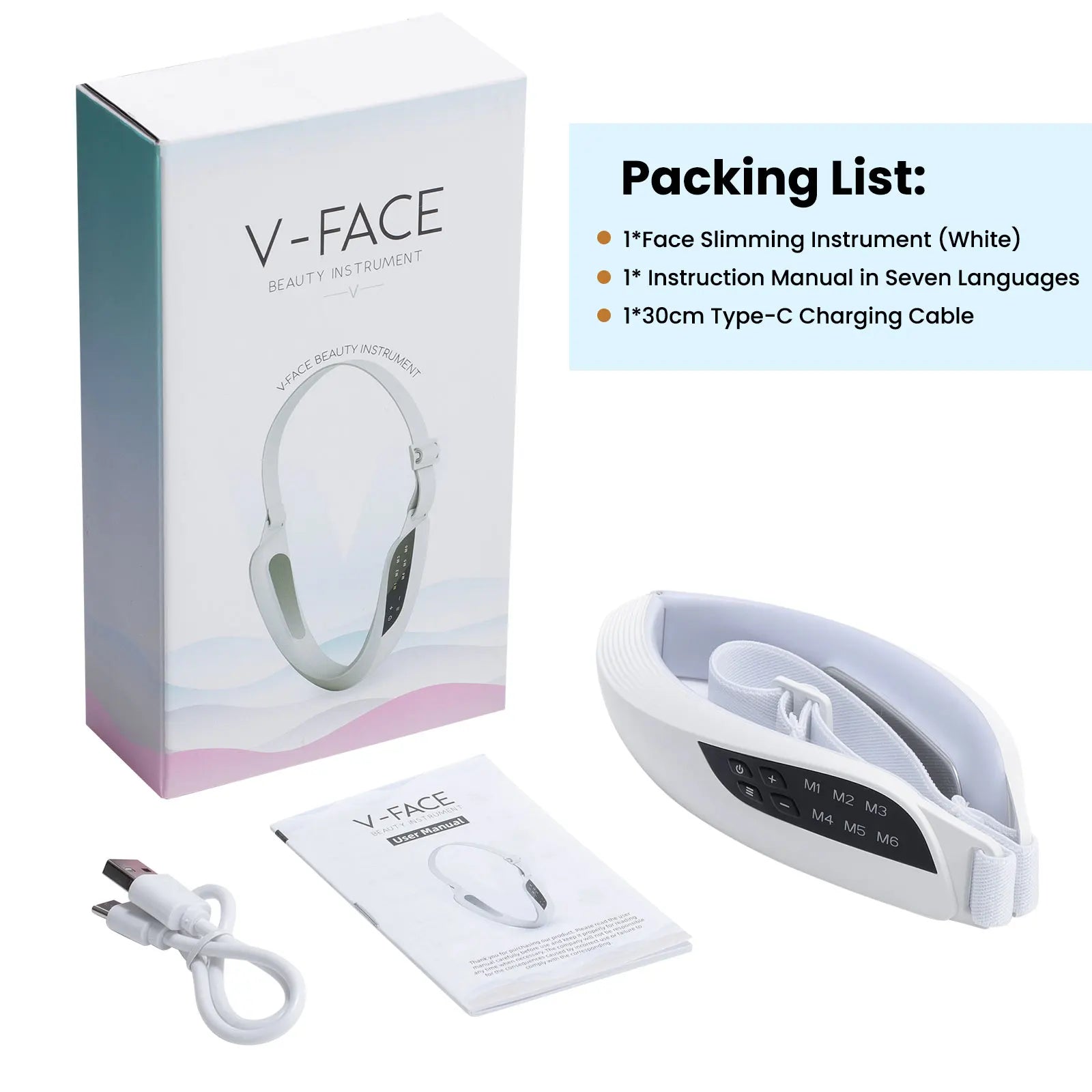 Masajeador Facial EMS PASTSKY | Lifting Antiarrugas | Reductor Doble Mentón | LED Fototerapia | Recargable - Firu Total Sales