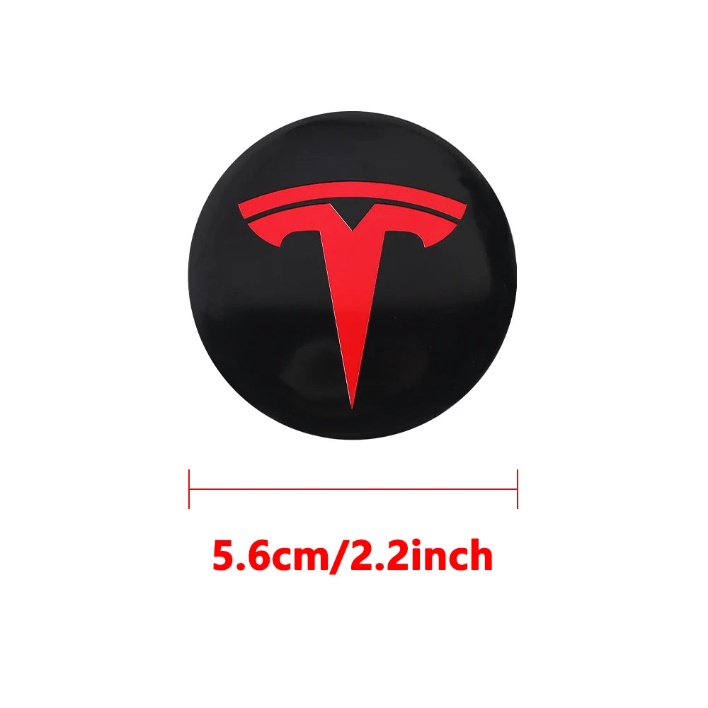 4pcs 56/60mm Car Wheel Center Cover Sticker Tire Hub Cap Badge Covers For Tesla Model 3 Model S Model X Model Y Coil Accessories