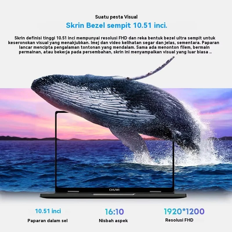CHUWI MiniBook X Intel N150 2-in-1 Tablet Laptop 16GB LPDDR5 512G SSD 10.51'' 2K FHD WiFi6 BT5.2 Ultra-slim Touch Screen Laptop
