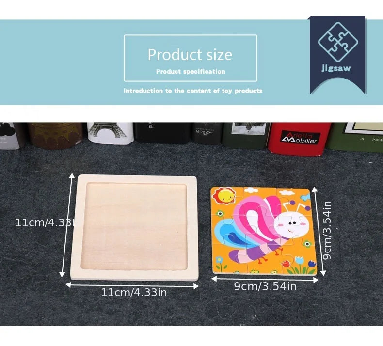 Wooden Animal Jigsaw Puzzle for Kids – Montessori Game