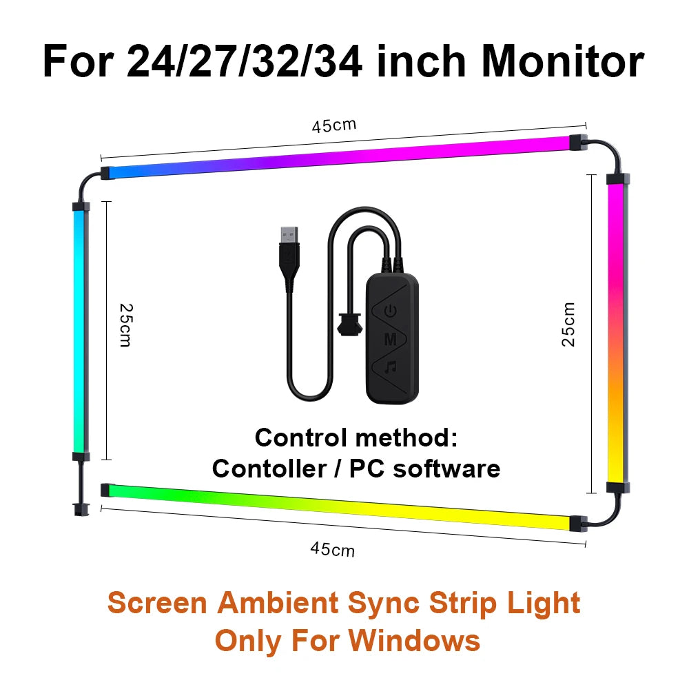 Tira LED RGB Lumtang Ambiental | Sincronización TV/PC/Monitor | Gaming | DIY | Decoración Hogar - Firu Total Sales
